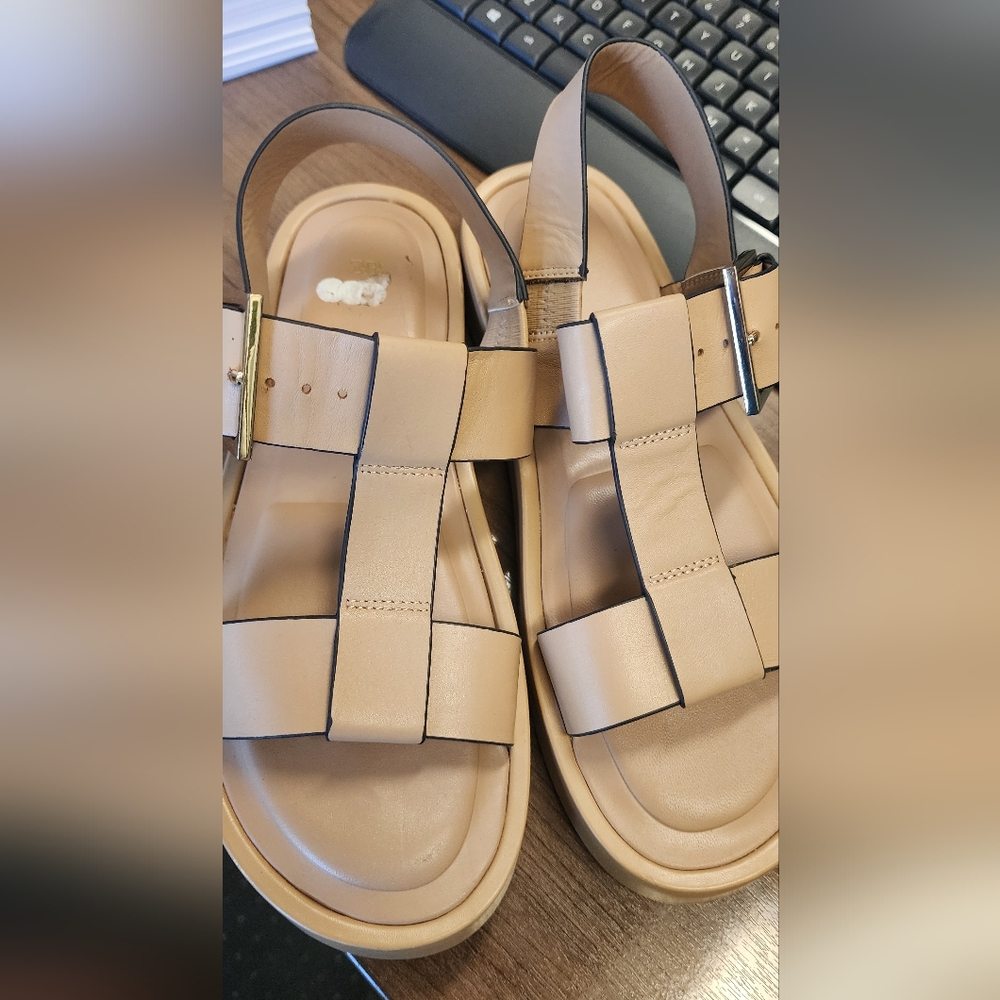 Zara Tan Strappy Sandals